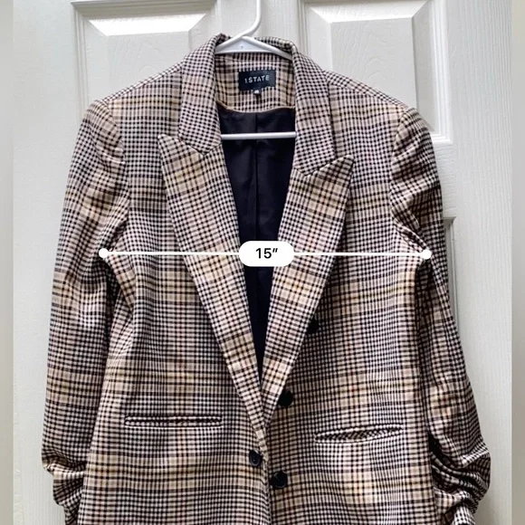 1. STATE | Long Plaid Blazer Coat Size Medium - Picture 12 of 13